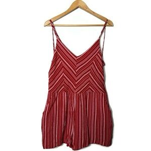 One Clothing Striped Romper Orangish Red Color Women’s Size Large